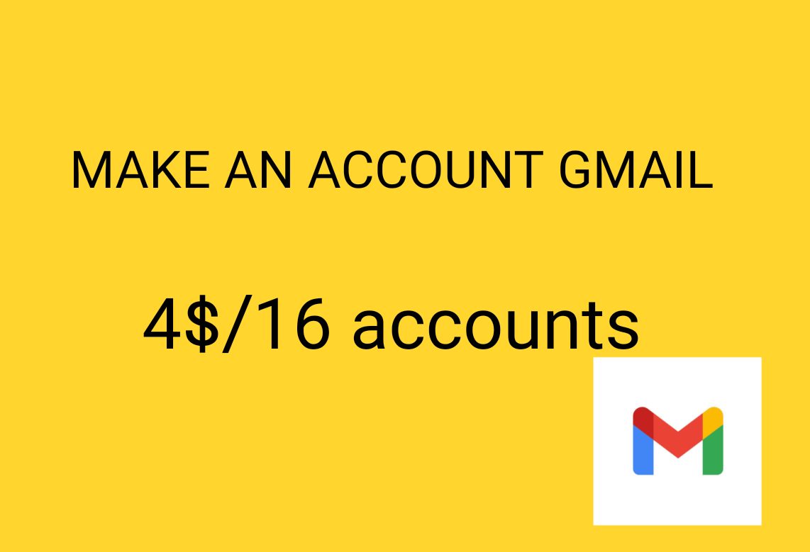 create an account gmail 1 account=0.25 dollar