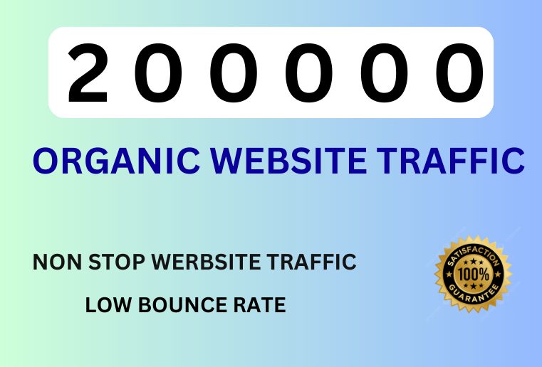 200000  Organic Website Traffic For Your Website or Blog .