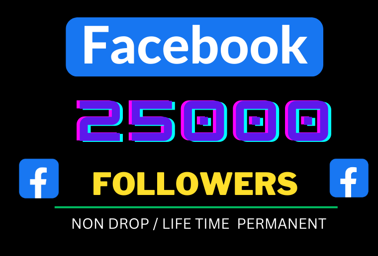 You will get 25000+ organic Facebook page Followers , Organic  and Permanent Life Time .