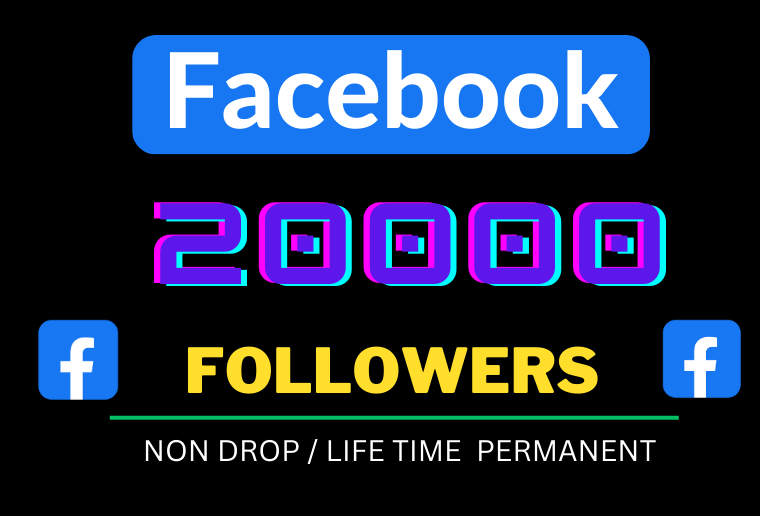 You will get 20000+ organic Facebook page Followers , Organic  and Permanent Life Time