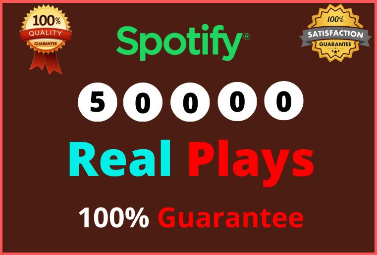 Get Organic 50,000 Spotify Plays From USA/CA/EU/AU/NZ/UK, Real and Active Audience, Permanent Guaranteed!