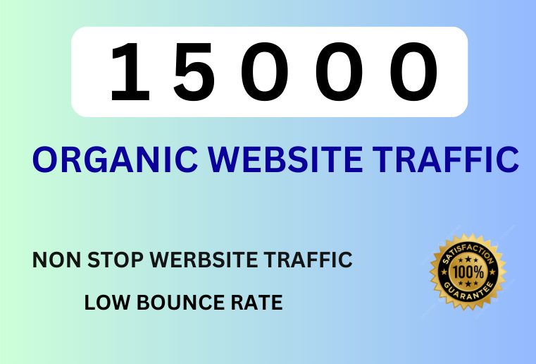 15000  Organic Website Traffic For Your Website or Blog .