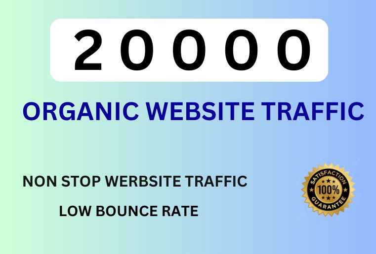 20000  Organic Website Traffic For Your Website or Blog .