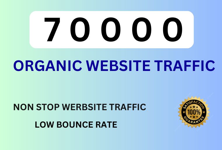 70000  Organic Website Traffic For Your Website or Blog .
