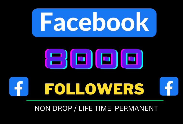 You will get 8000+ organic Facebook page Followers , Organic  and Permanent Life Time .