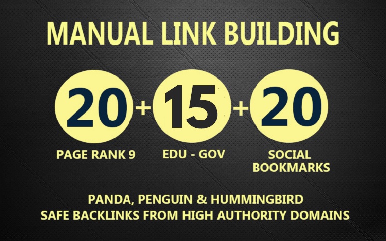 Get 30 PR9 + 15 EDU- GOV + 20 SOCIAL BOOKMARKS Backlinks From Authority Domains