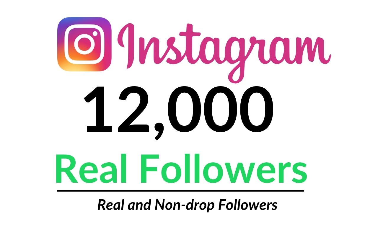 12,000 Instagram real followers. Lifetime Guarantee.