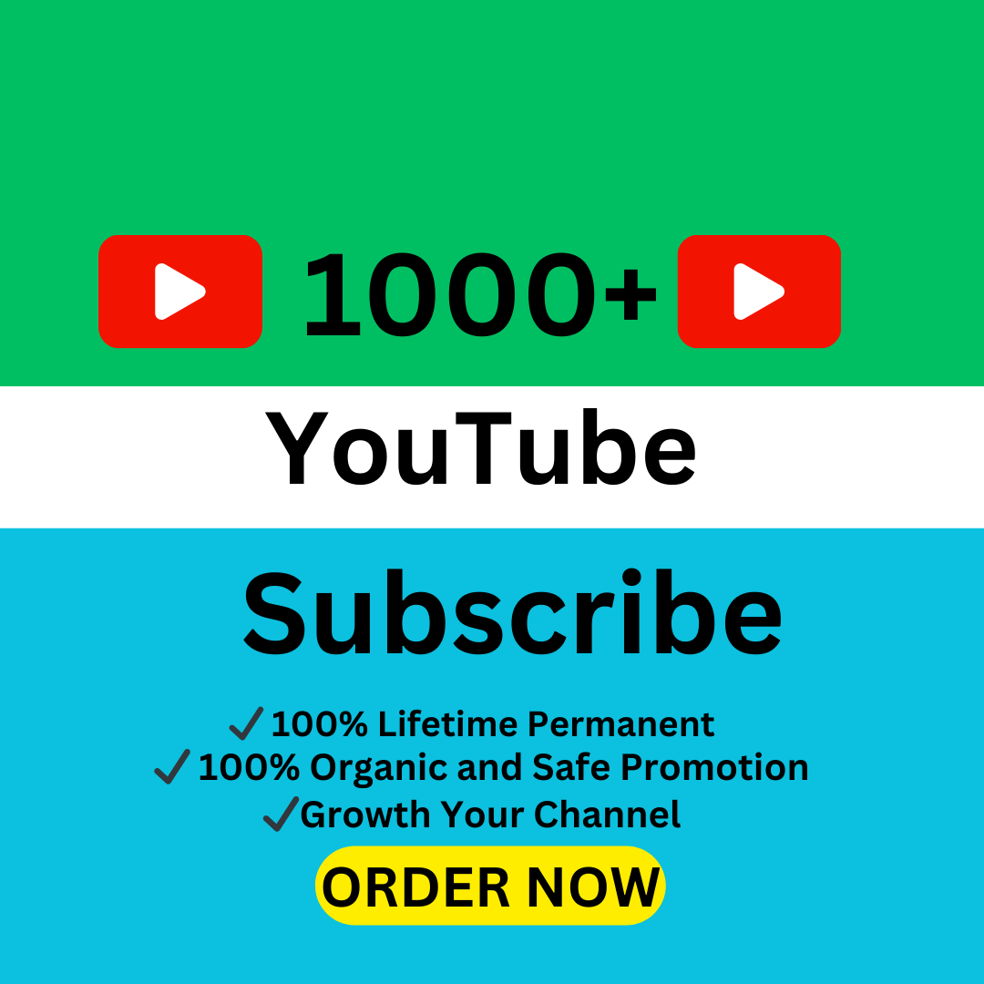 You will get 1000 YouTube subscribers, Non-Drop YouTube subscribers, Organic subscribers