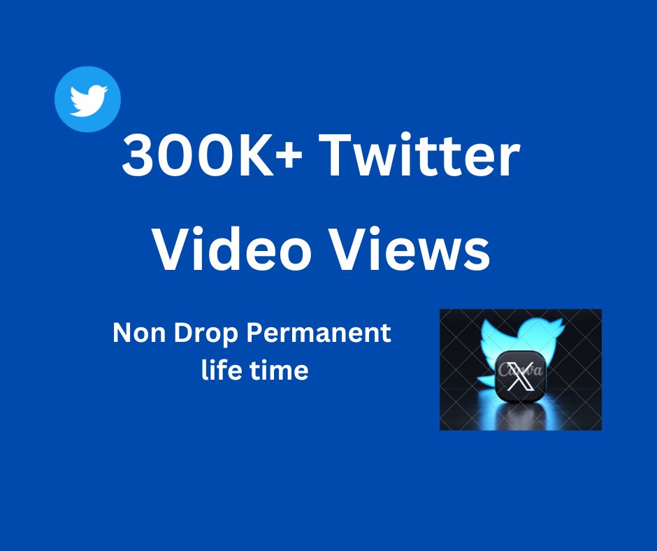 You Will Get 300K+  Twitter Video Views Non Drop Permanent life time