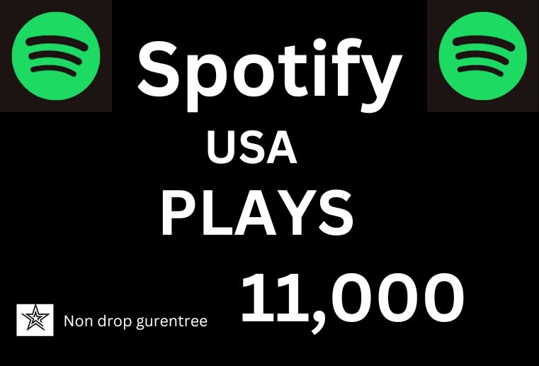 Get 11,000+ Spotify USA Plays Instant.Non drop permanant.