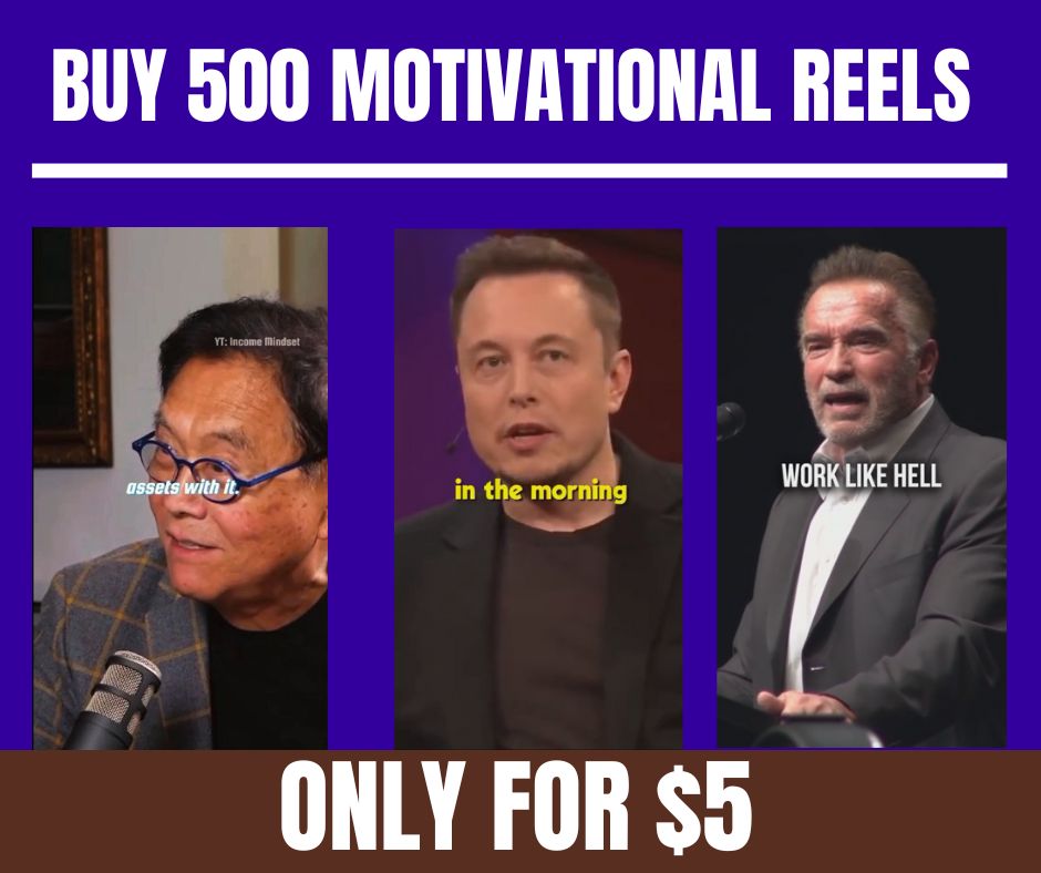 Get 500 Motivational Instagram Reels and YouTube Shorts Bundle!