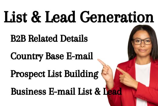I will do Email Lead list, Email List Building, B2b Prospect list, Lead Generation