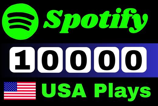 provide 10,000 Spotify USA Plays from TIER 1 countries, Real and active users, and Royalties Eligible permanent guaranteed
