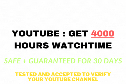 Youtube Monetization package to Reach 4000 Hours Watchtime