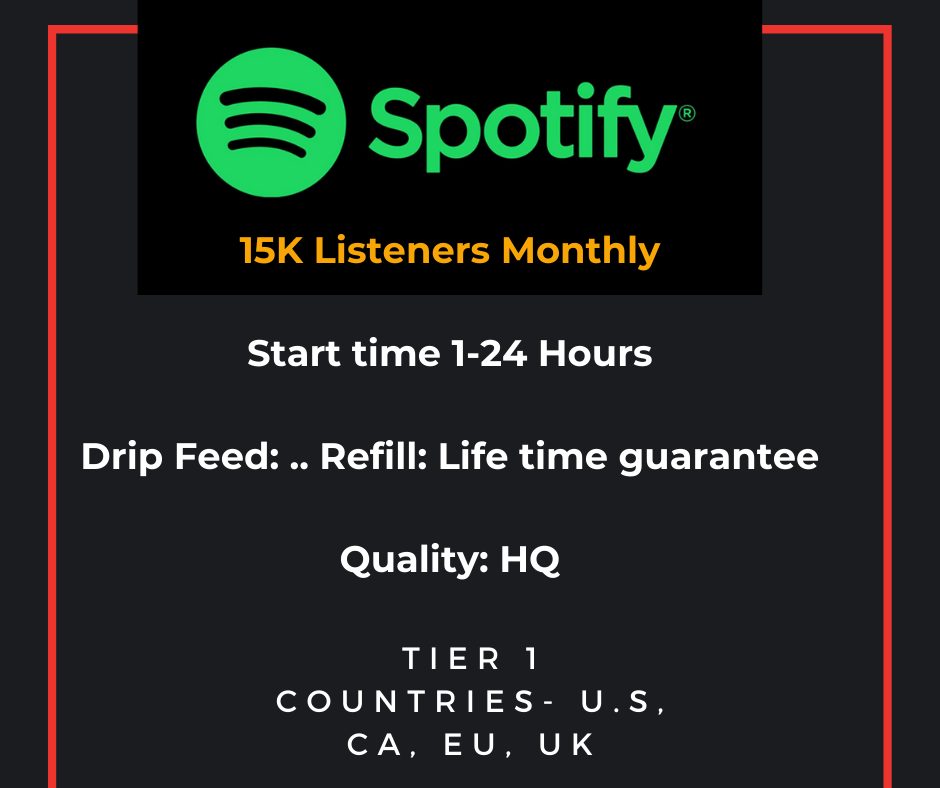 15,000+ ORGANIC Monthly Listeners From HQ USA Accounts, Real and Active Users, Guaranteed