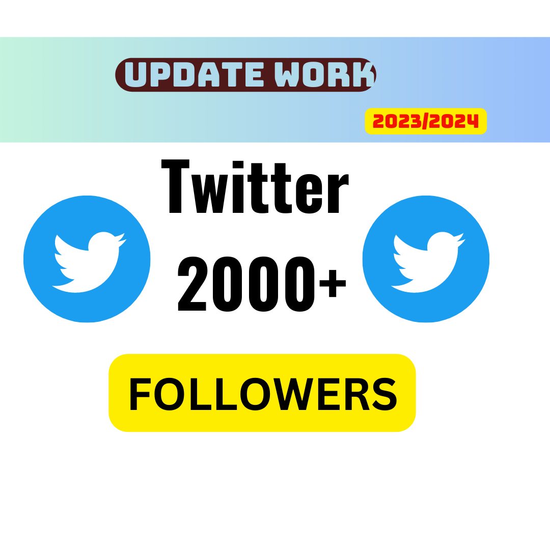 You will get Real PROFILE 2000+ Twitter Followers Life Time Guaranteed