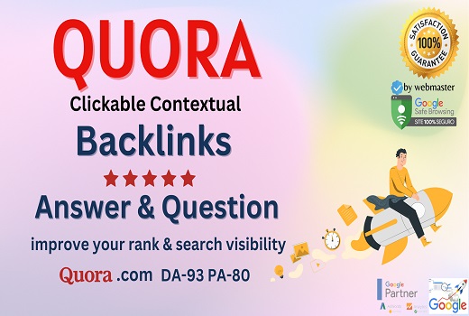 GET 20 High Quality Quora Answers with SEO Clickable Backlinks