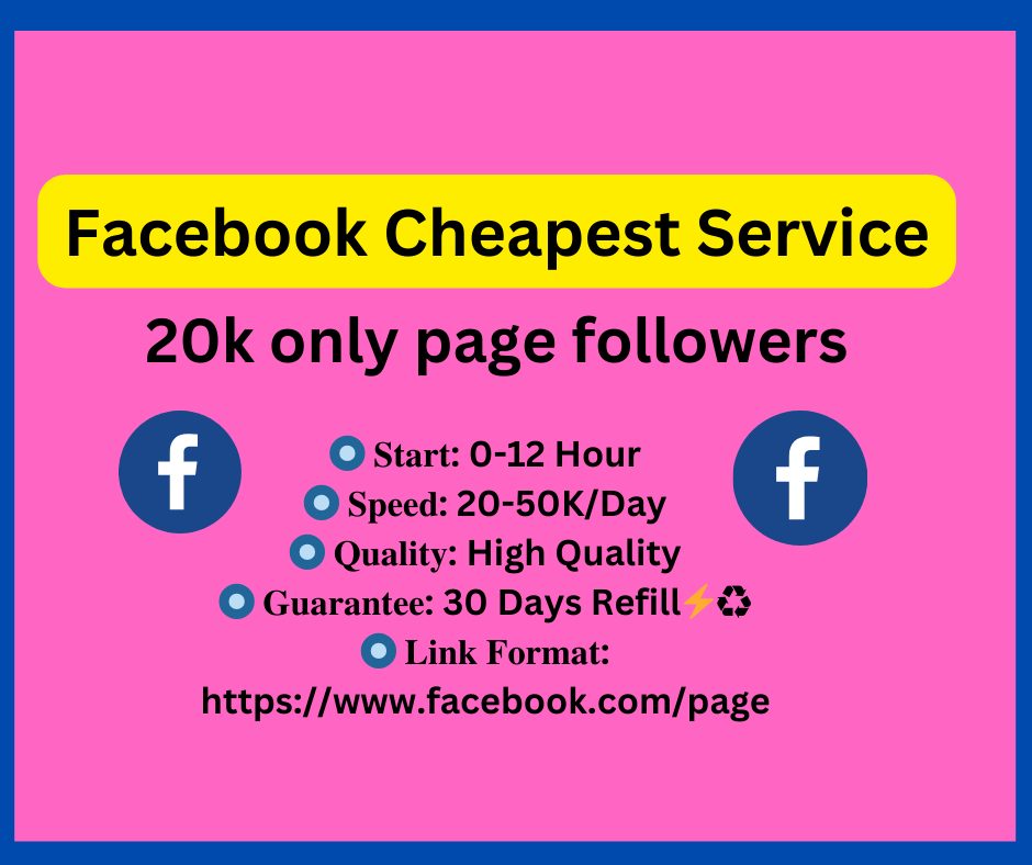 You will get 20k+ organic Facebook only Page Followers Permanent Lifetime