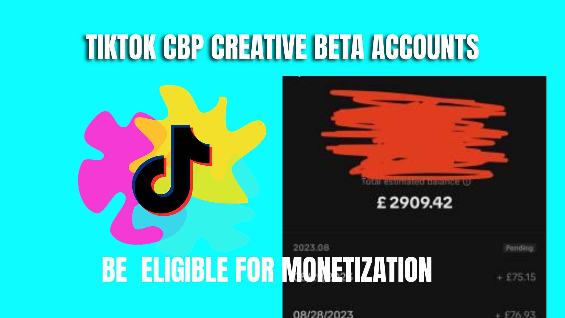 TikTok CBP Creativity Beta Accounts — Eligible for monetization