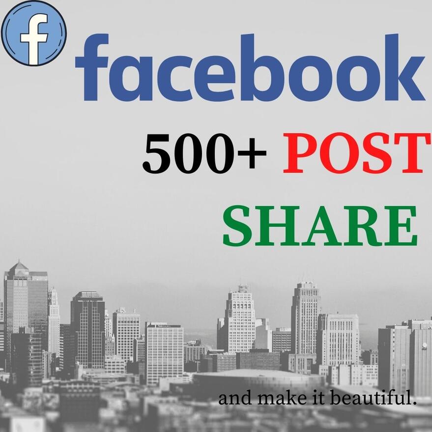 You will get 500+ Facebook Post Share Lifetime guaranteed & Active user