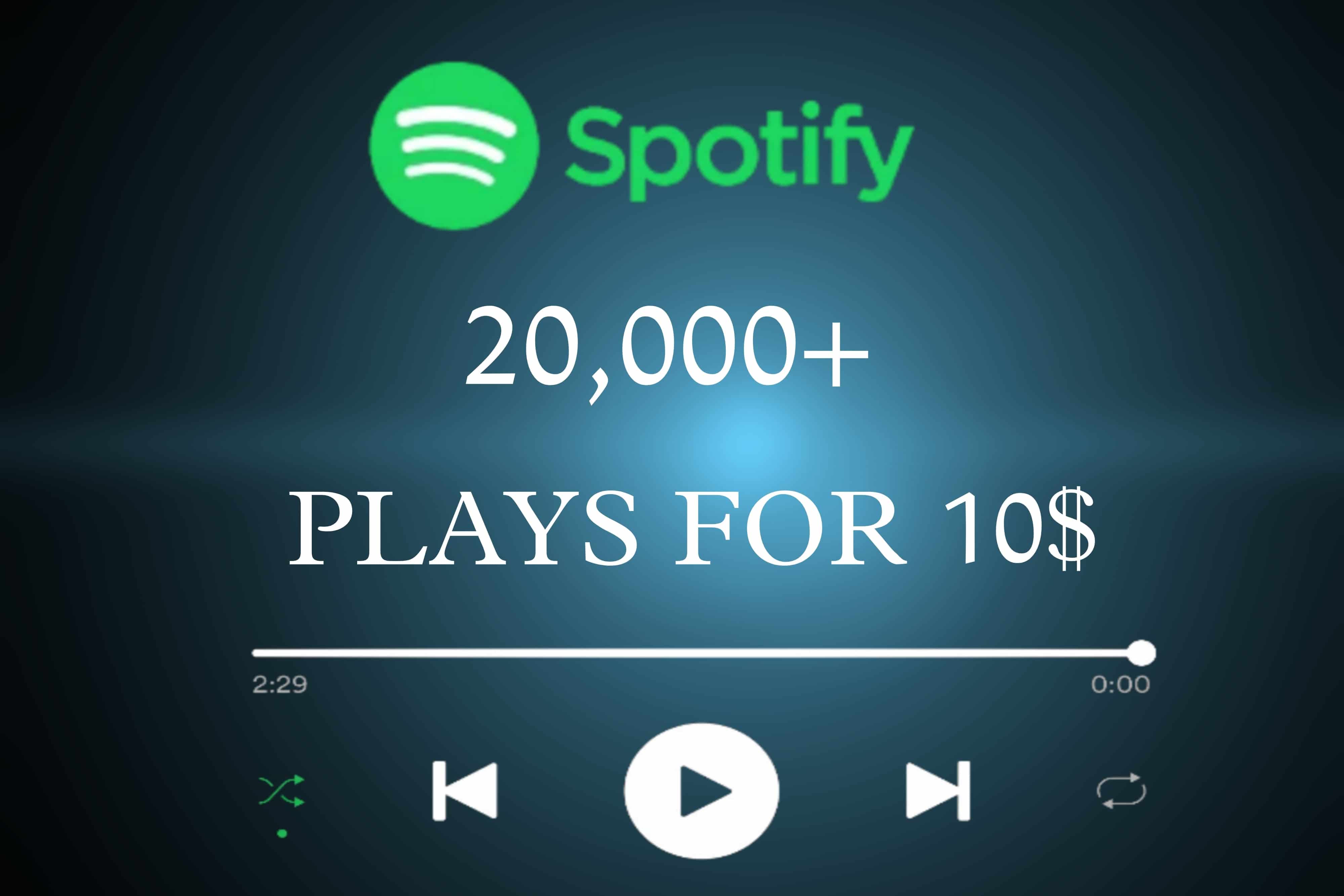 20,000+ SPOTIFY PLAYS LIFETIME GUARENTEE FOR 10$