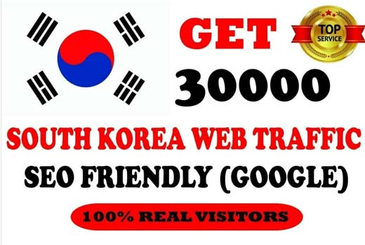 Get 30000 high quality South Korea web traffic to grow your website