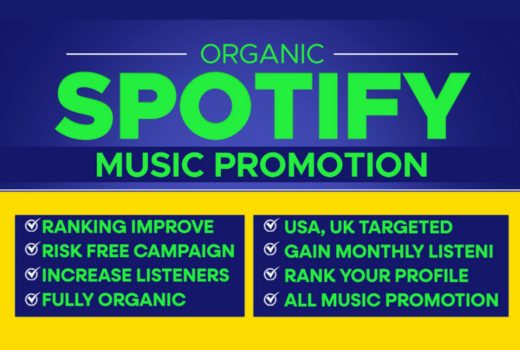 3500 organic Plays for spotify music promotion