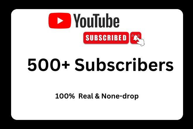 Send 500+ Youtube organice Subscribers 100% Real service