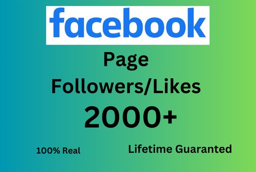 Send 2000+ Facebook Page Likes/Followers lifetime guaranted Service