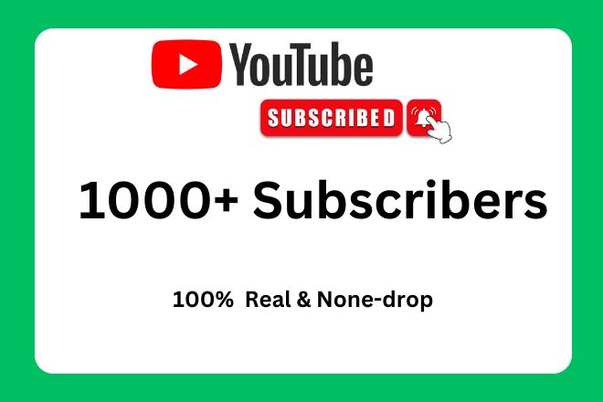 1000+ Youtube organic subscribers 100% real and lifetime Guaranted