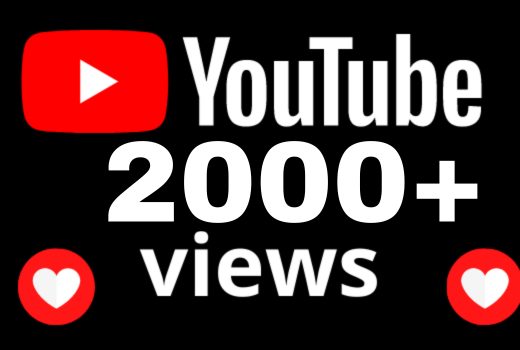 I will Add High Quality Non Drop 2000+ YouTube views +1500 minute watch time