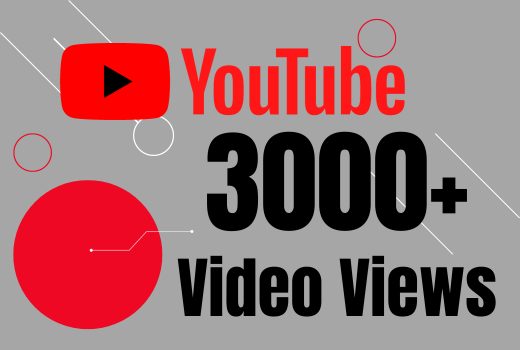 Add 3000+ YouTube video views, Lifetime guarantee