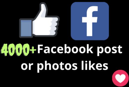 I will add 4000+ Facebook post likes