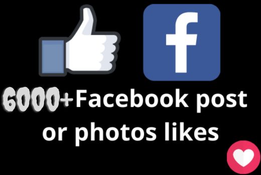 I will add 6000+ Facebook post likes