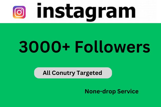 3000+ Instagram  Any country Followers lifetime Guaranted