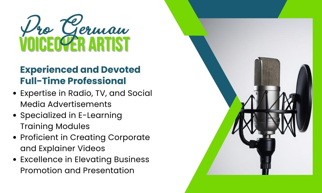 I Will Elevate Your Brand with Exceptional German Voiceover Services.