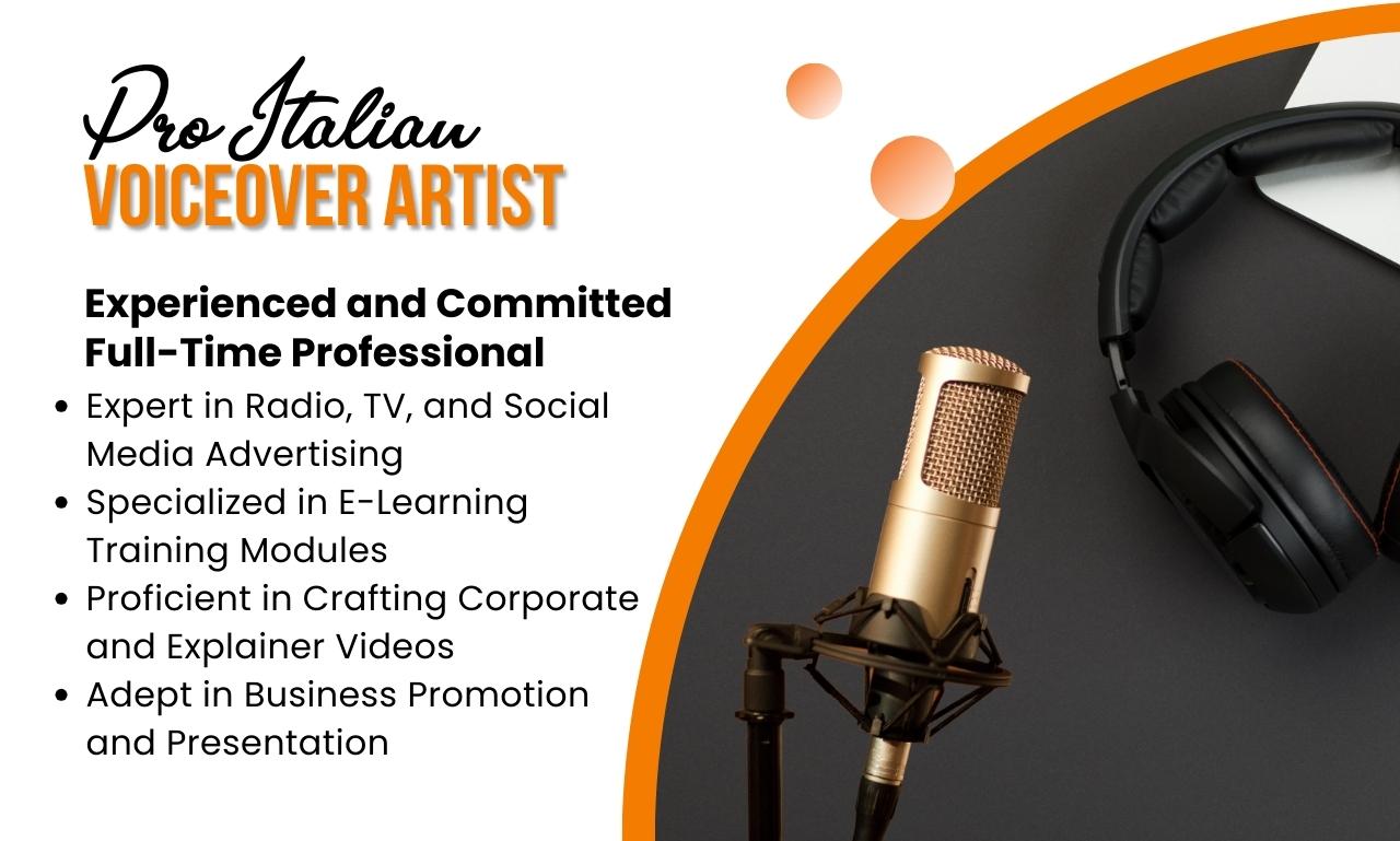 I Will Elevate Your Brand with Captivating Italian Voiceover Services.