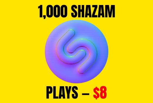 1,000 Organic Non-drop Shazam Plays