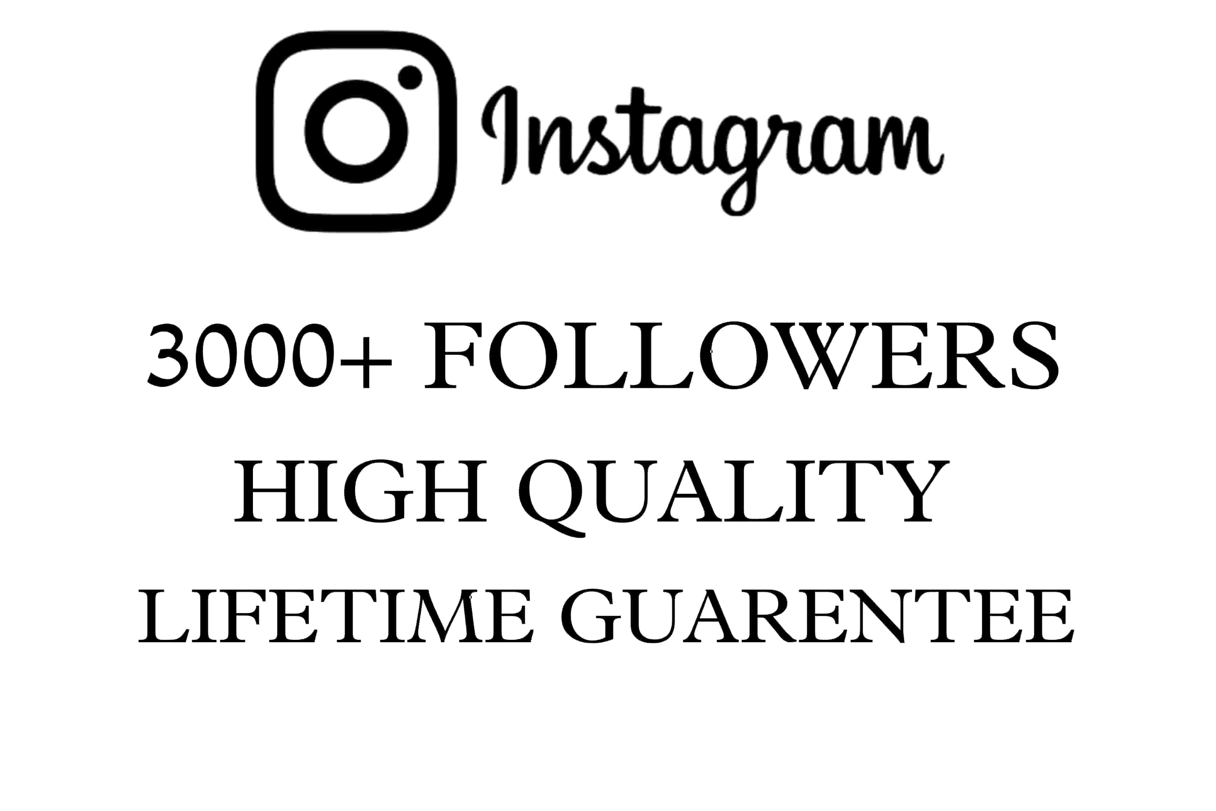 Instagram 3000+ Active Followers Real High Quality and Non-Drop