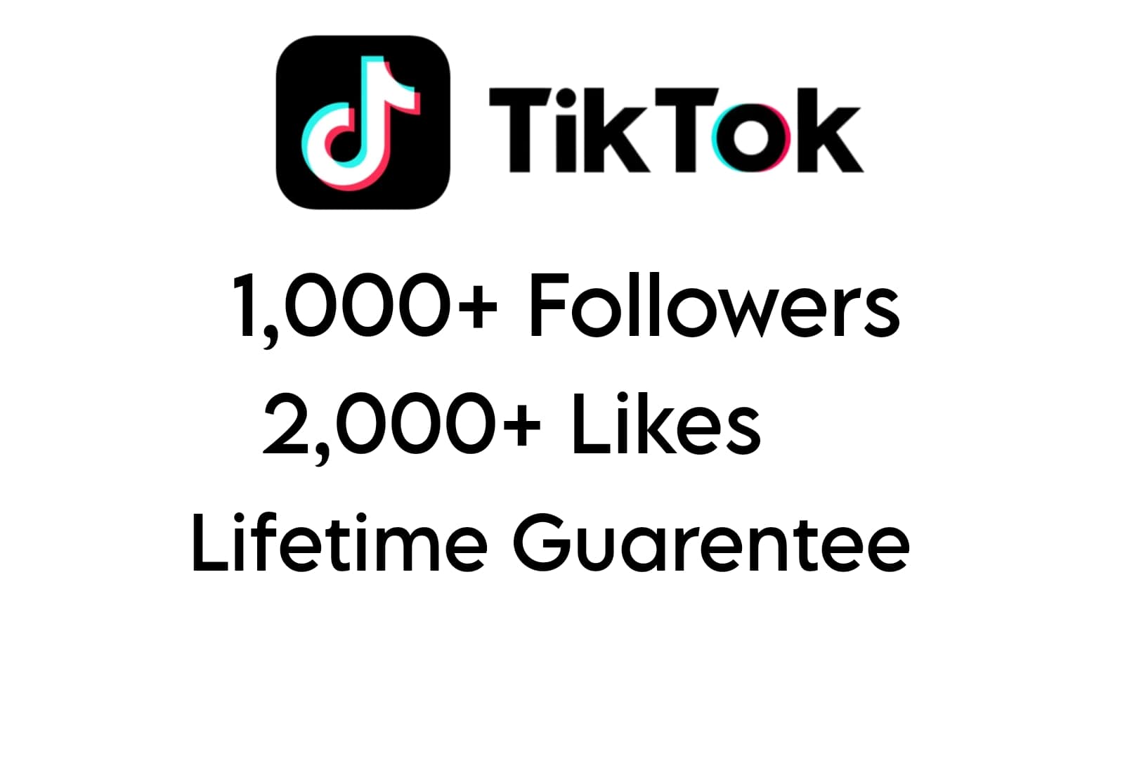 Tiktok 1,000+ Followers and 2,000+ Likes, High-quality, Lifetime Guarentee.