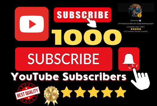I Will Add 1000 YouTube Subscribers Lifetime Non-Drop Guarantee