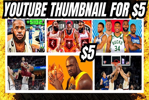 I will design a YouTube thumbnail, basketball thumbnail, or NBA channel