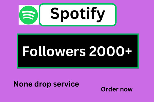 2000+ Spotify Followers HQ and none drop Service
