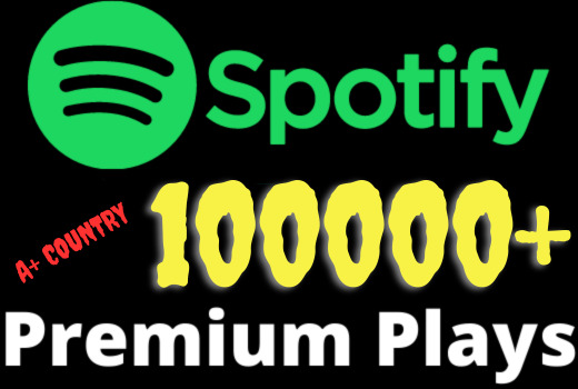 I will add 100000+ Spotify 𝐏𝐑𝐄𝐌𝐈𝐔𝐌 Plays ,all plays are 100% real and organic.From USA/CA/EU/AU/NZ/UK.
