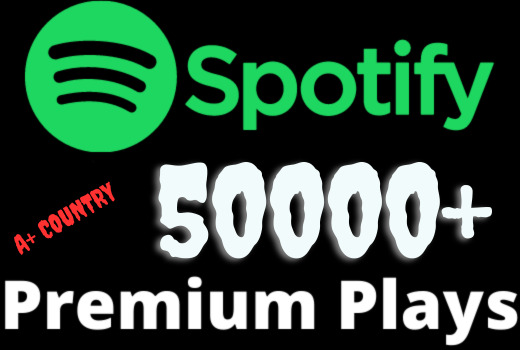 I will add 50000+ Spotify 𝐏𝐑𝐄𝐌𝐈𝐔𝐌 Plays from USA/CA/EU/AU/NZ/UK,all plays are 100% real and organic.