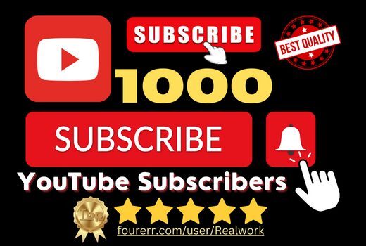 1000 Youtube Subscriber Real High Quality Organic