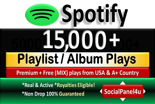 Get 15,000+ Premium Plays From HQ Account & A+ Country USA or 𝐔𝐒𝐀/𝐂𝐀/𝐄𝐔/𝐀𝐔/𝐍𝐙/𝐔𝐊, Real and Active Users  Guaranteed