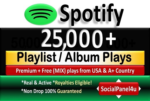 Get 25,000+ Premium Plays From HQ Account & A+ Country USA or 𝐔𝐒𝐀/𝐂𝐀/𝐄𝐔/𝐀𝐔/𝐍𝐙/𝐔𝐊, Real and Active Users  Guaranteed