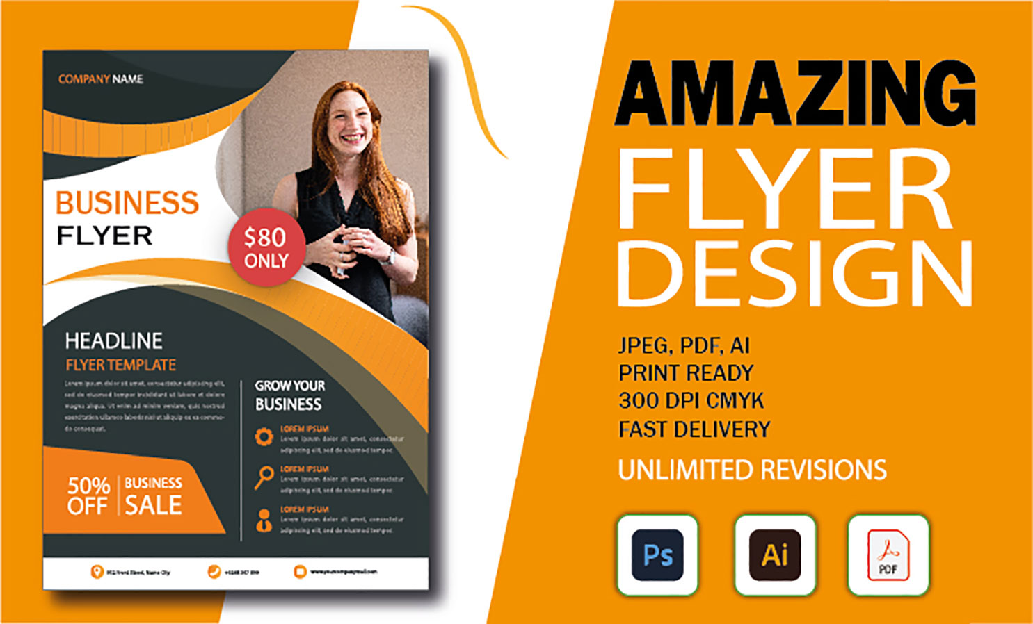 I will design amazing business flyer, brochure, or any graphic design