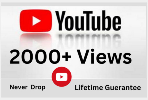 I will add 2000+ YouTube views 100% organic & Nonedrop service